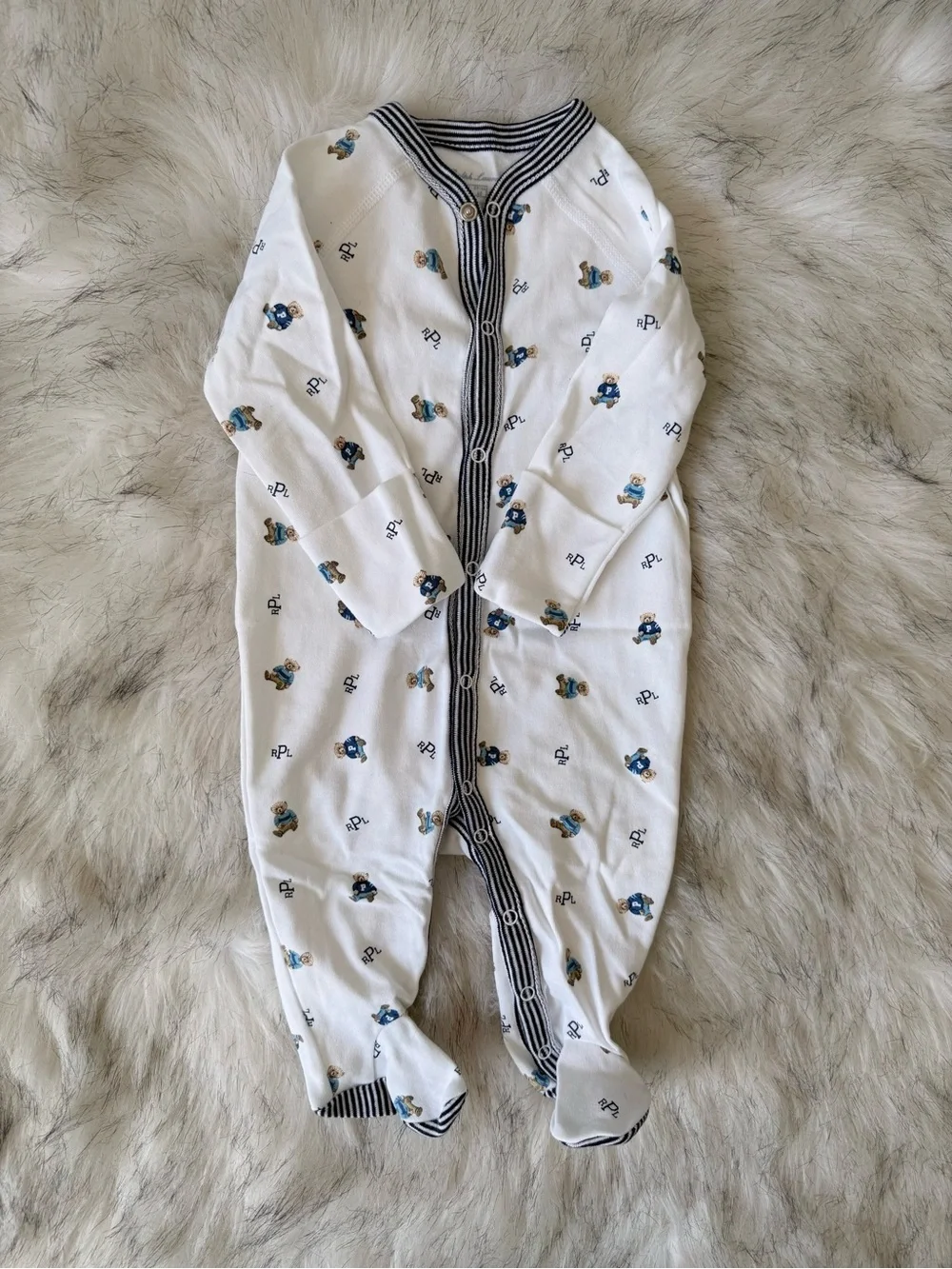 Ralph Lauren Polo Teddy Bear Footed One Piece…3 Months